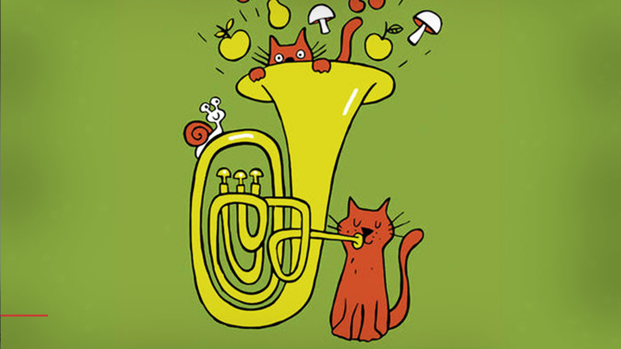 Record cover - cartoon cats playing saxophone