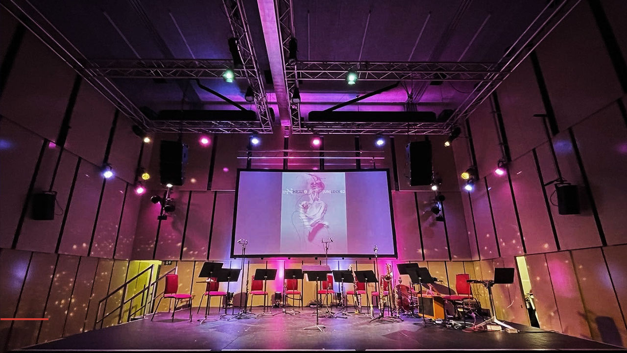 Orchestra hall stage without performers
